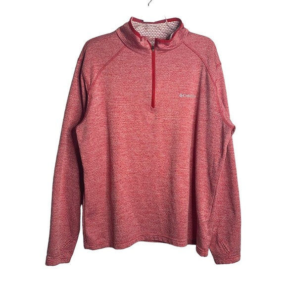 Columbia Other - Columbia Men Size XL Red  3/4 Zip Pullover Sweater Thumb Hole Sleeve Athletic